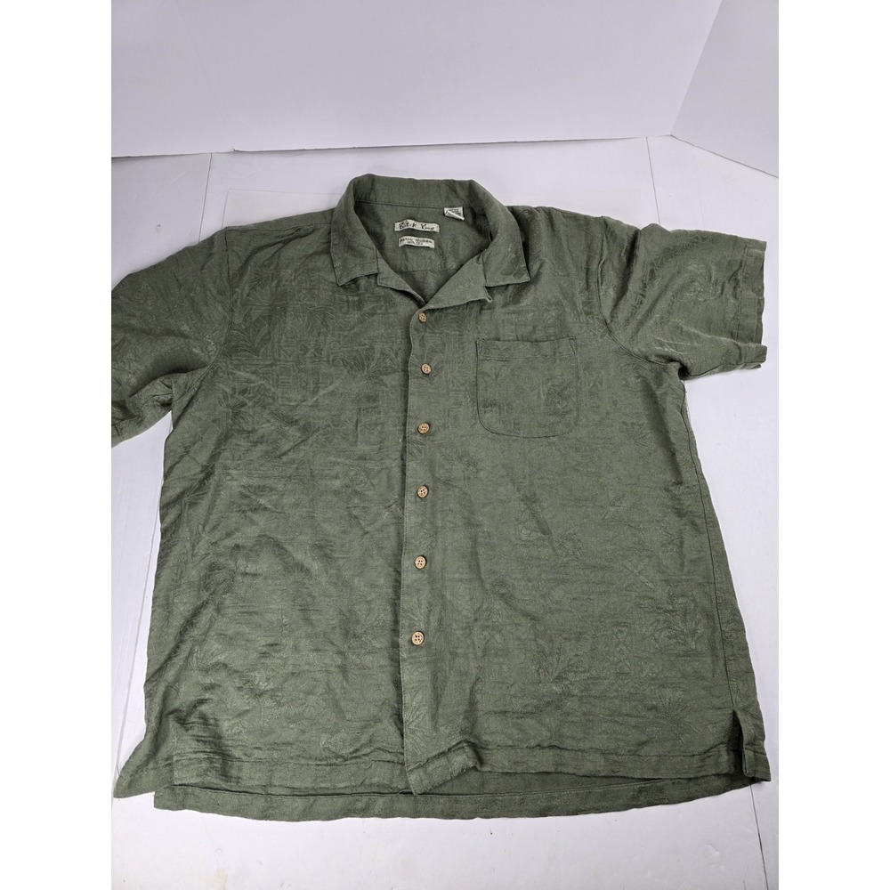 Batik Bay Silk Pocket Short Sleeve Casual Button Down Shirt‎ Men's Size XL Beach